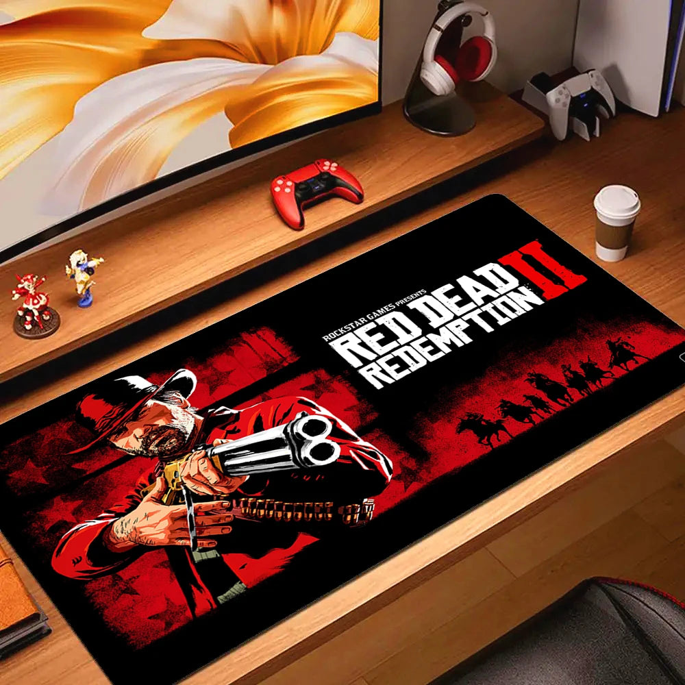 Large Non-slip Gaming Mouse Pad with Stitched Edges and Comfortable Rubber Base for Desktop Use