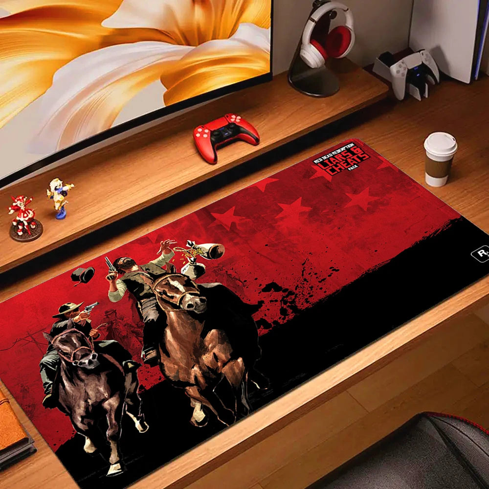 Large Non-slip Gaming Mouse Pad with Stitched Edges and Comfortable Rubber Base for Desktop Use