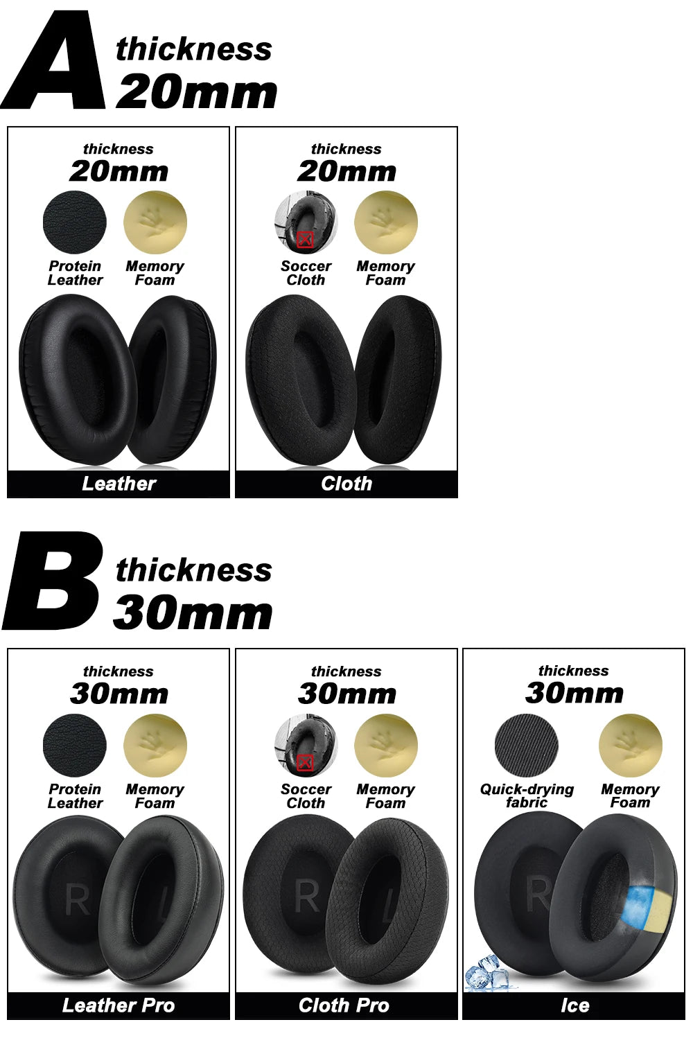 Premium Memory Foam Ear Pads for Shure SRH240 SRH440 SRH840 SRH940 SRH1440 SRH1540 SRH1840