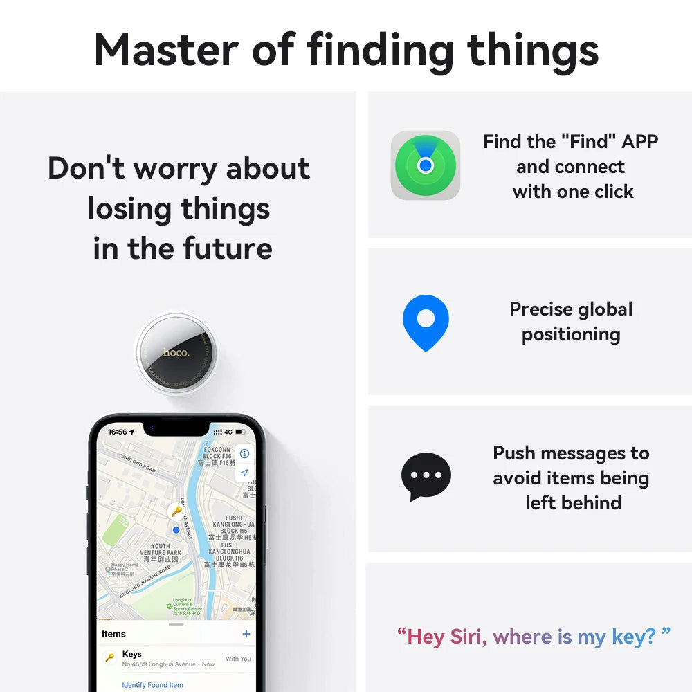 Smart Bluetooth Tracker for Keys and Phone with Apple Find My Support Waterproof Multi-Pack Option