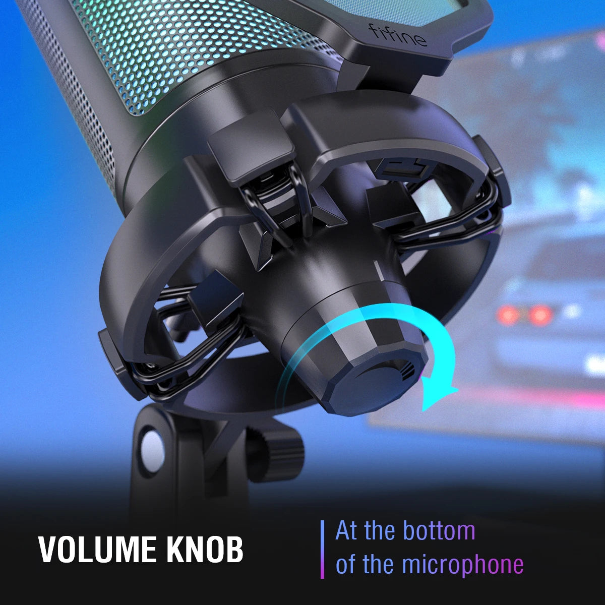 USB Gaming Microphone with RGB Lighting Cardioid Condenser Mic for PC PS4 PS5 Mac Streaming