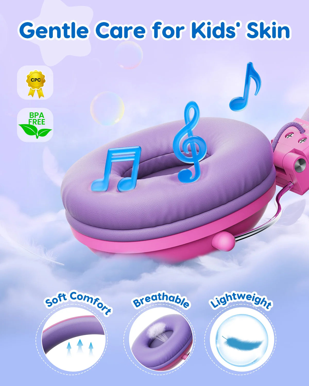 Children’s Safe Wired On-Ear Headphones with Volume Limiter Stereo Sound and Comfortable Fit