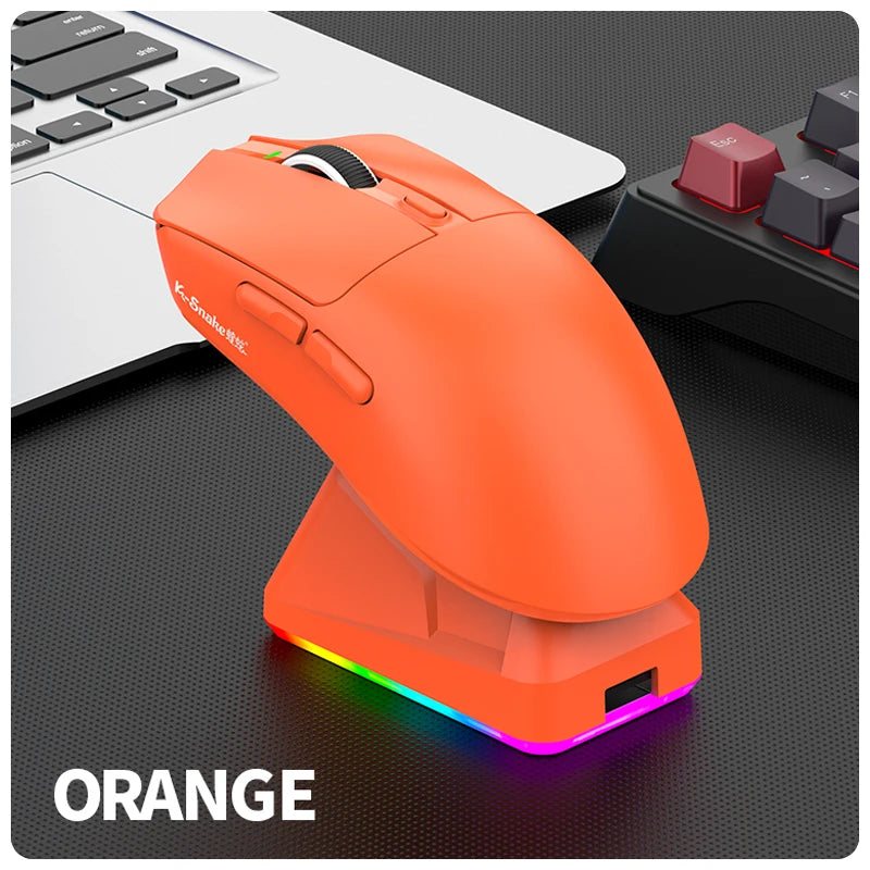 Three Mode Wireless Gaming Mouse with Bluetooth Connectivity and 12000 DPI Optical Sensor