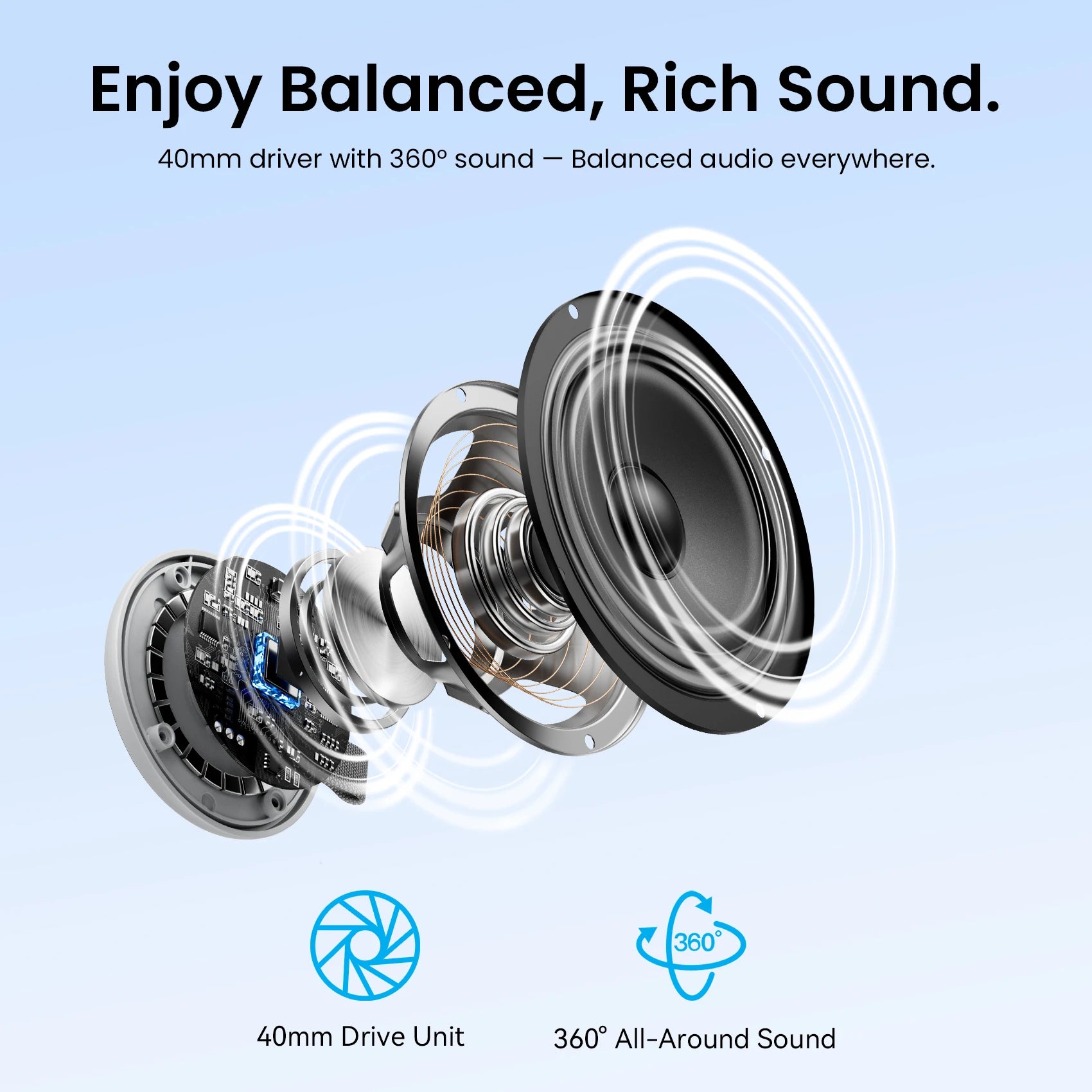 Magnetic Portable Bluetooth Speaker with IPX6 Waterproof and Enhanced Bass for Outdoor Use