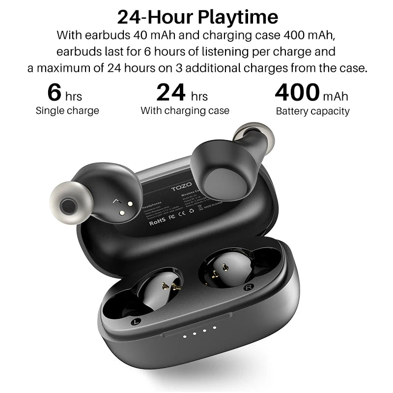 Wireless Bluetooth 5.3 In-Ear Earbuds with Microphone Waterproof Mini Headphones for Sport and Calls