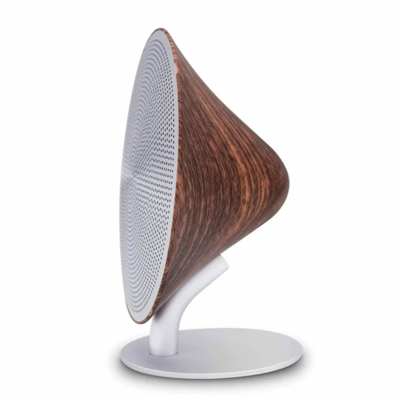 Retro Wooden Portable Bluetooth Boombox Speaker with Deep Bass and Touch Controls for Home & Office