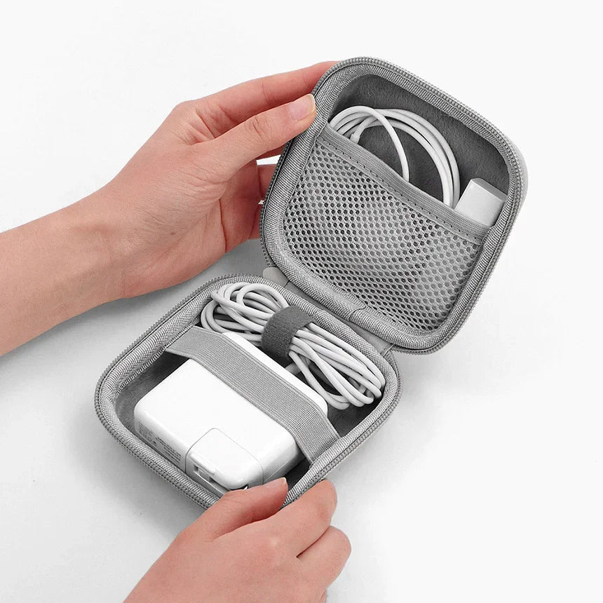 Mini Hard Shell Cable Storage Case for Chargers Adapters Power Supplies and Small Electronic Items