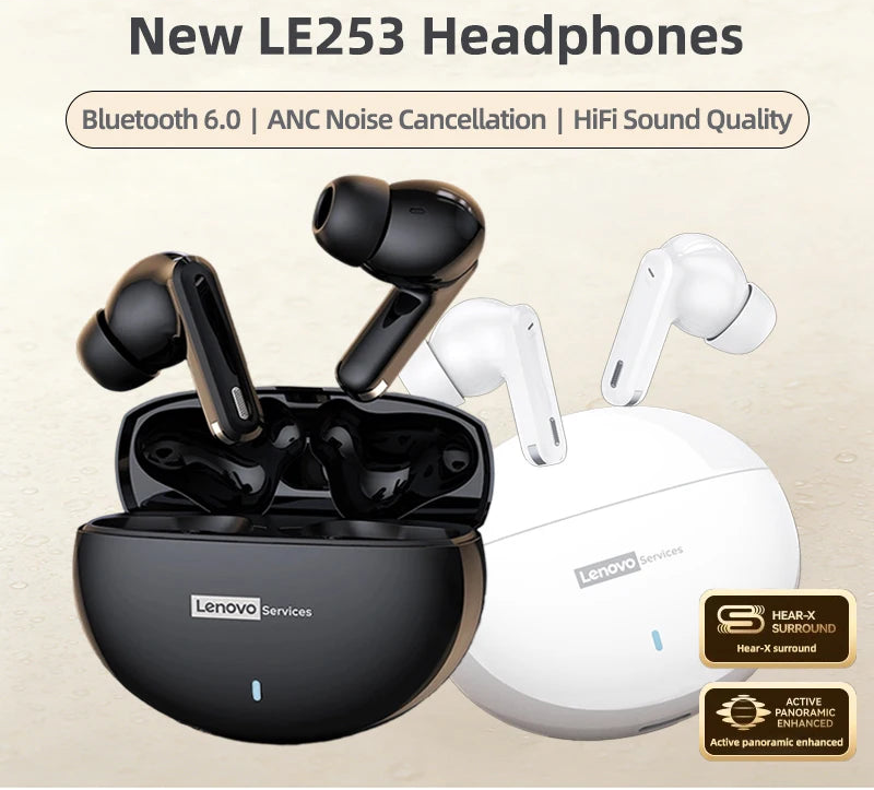 Wireless Bluetooth 6.0 In Ear Headphones with Active Noise Cancelling and HiFi Sound
