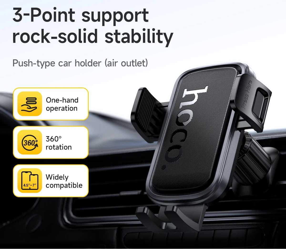 Universal Adjustable Car Air Vent Phone Holder Mount for Travel and Commute