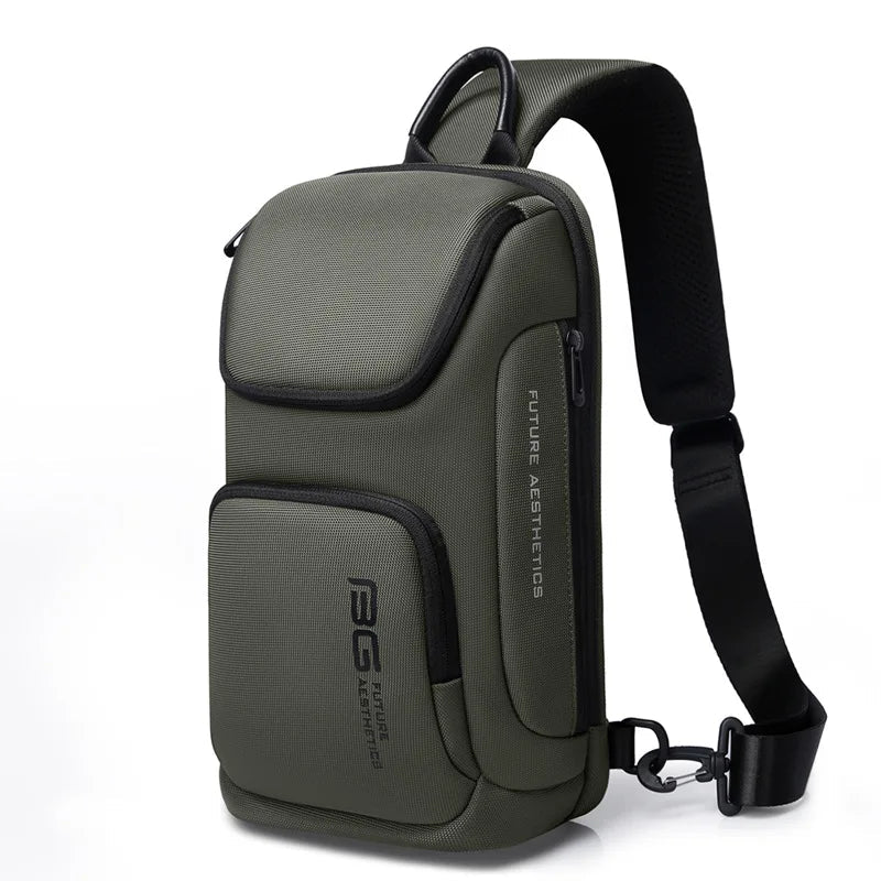 Water Resistant Crossbody Chest Bag for Men and Women with USB Charging Anti-Theft Travel Design