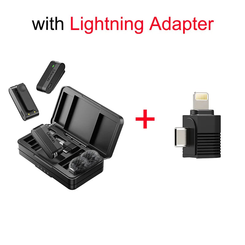 Ulanzi A100 Wireless Lavalier Microphone for iPhone 16/15 Pro, Camera & Real-Time Monitoring