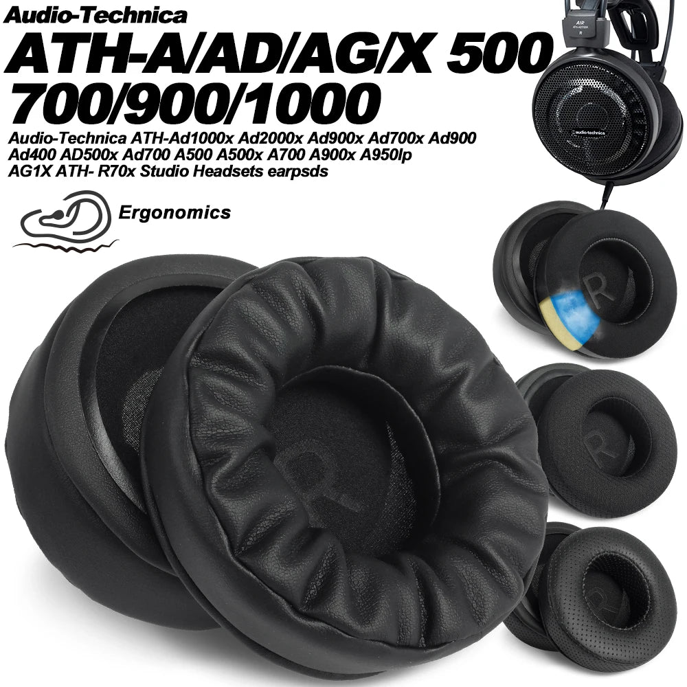 Earphone Pads for Audio-Technica ATH-Ad1000x Ad2000x Ad900x Ad700x A950lp Ad400 AD500x Replacement Earpads Covers Sponge Protein