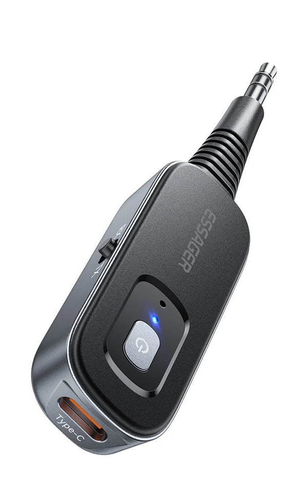 Bluetooth 5.1 Audio Receiver & Transmitter with Mic, 3.5mm AUX & Type-C Adapter