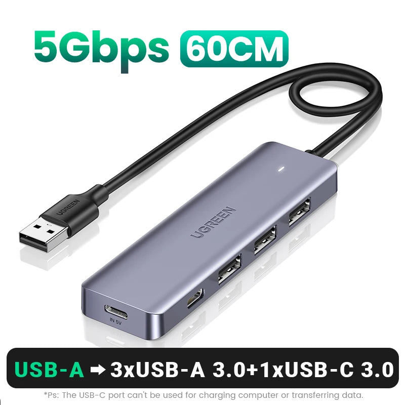 USB-C Hub 4 Ports USB 3.0 Splitter Adapter Type C to USB-A Hub for MacBook iPad Pro Samsung