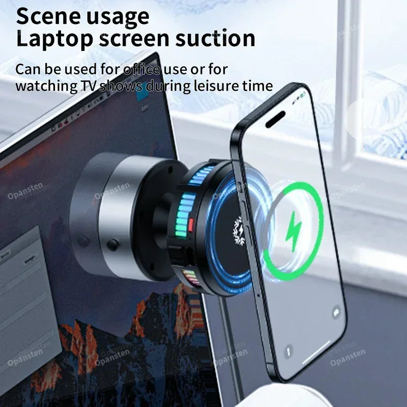 Magnetic Car Dashboard Mount Wireless Charger with 360 Degree Cooling for Magsafe Phones