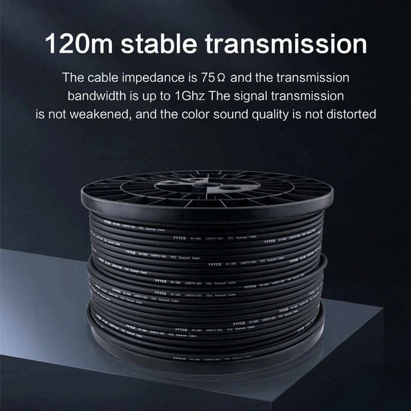 High Definition BNC Coaxial Cable 75 Ohm RG85U Oxygen Free Copper for Audio Video Signal
