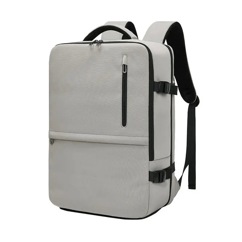 Water Resistant Oxford Laptop Backpack for Business and Casual Use Fits 15.6 Inch Devices Grey