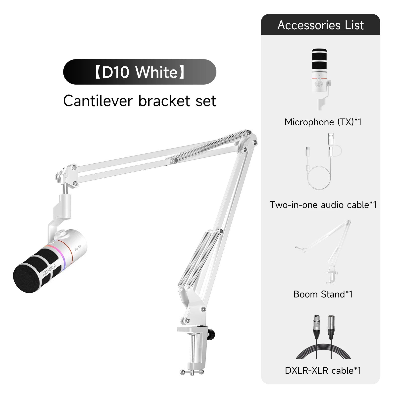 RGB Dynamic USB XLR Wireless Cardioid Microphone with Noise Reduction for Streaming and Podcasting