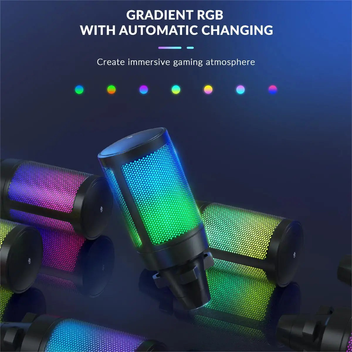 USB Gaming Microphone Kit with Boom Arm, RGB Condenser Cardioid Mic for PC PS4 PS5 Streaming