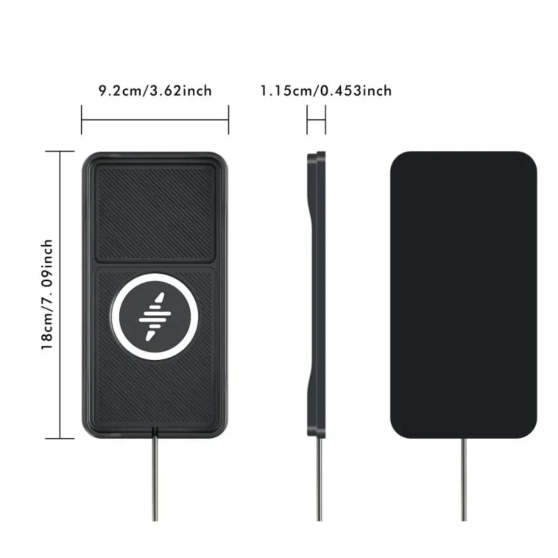 Wireless Car Charging Pad with Fast Type C Connection and Non Slip Design for Smartphones