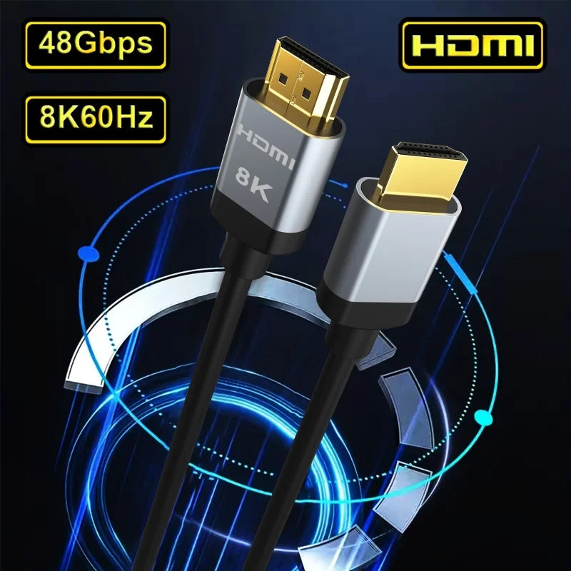 Ultra High Speed 8K HDMI 2.1 Cable 48Gbps Braided Cord for TV PS5 RTX PC Monitors & Devices