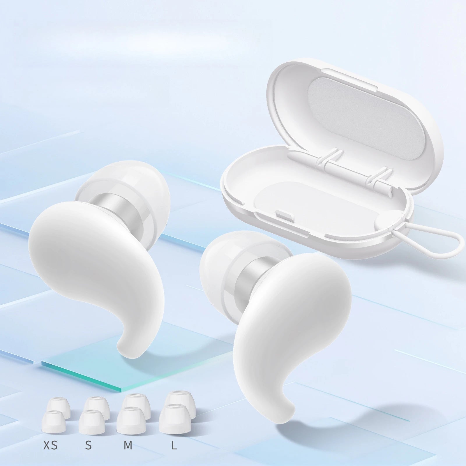 Reusable Silicone Noise Cancelling Earplugs, Filter Mesh Sleep and Waterproof Ear Protectors
