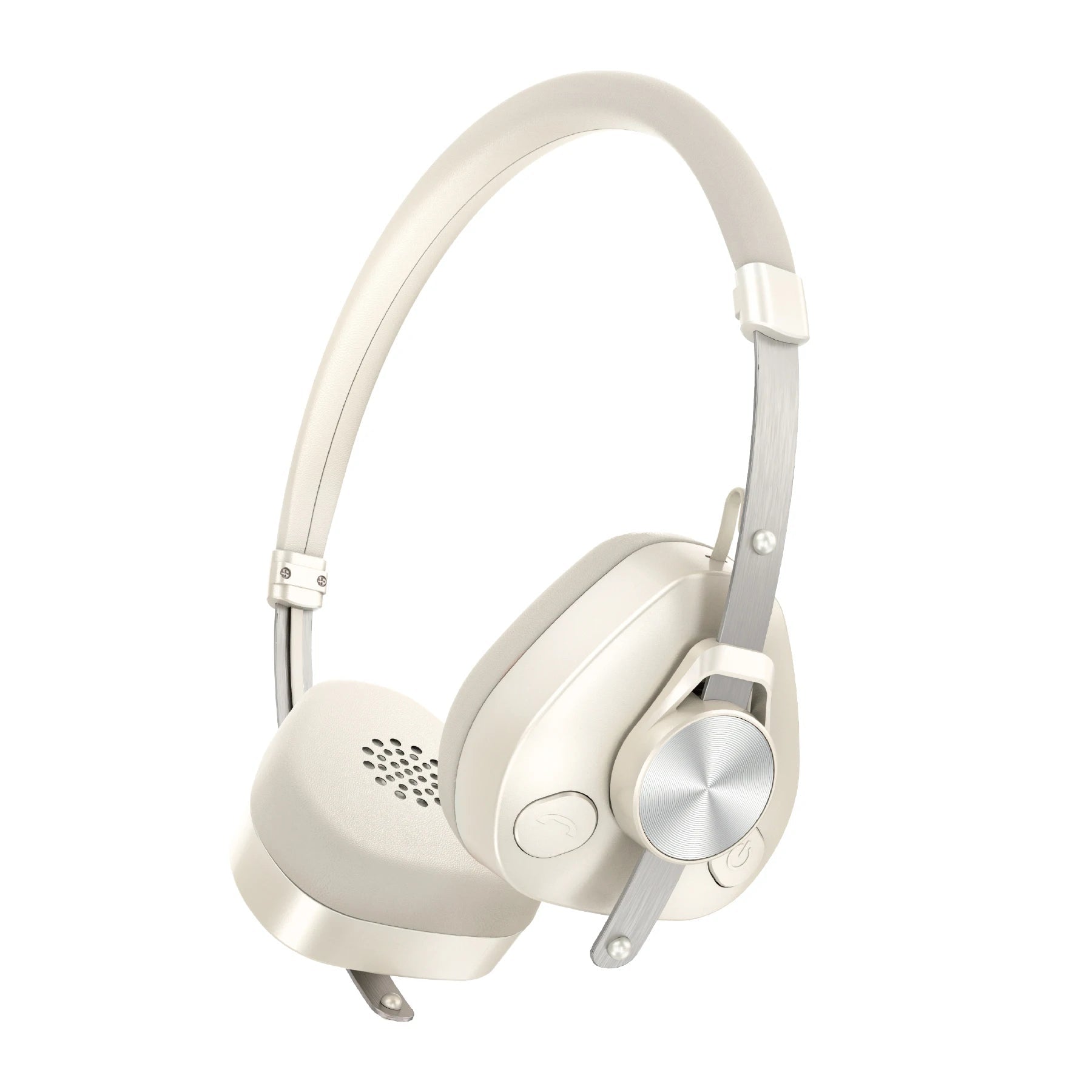 Retro Style Wireless Bluetooth 5.4 On-Ear Headphones with Microphone Hi-Res Audio Light Metal Design