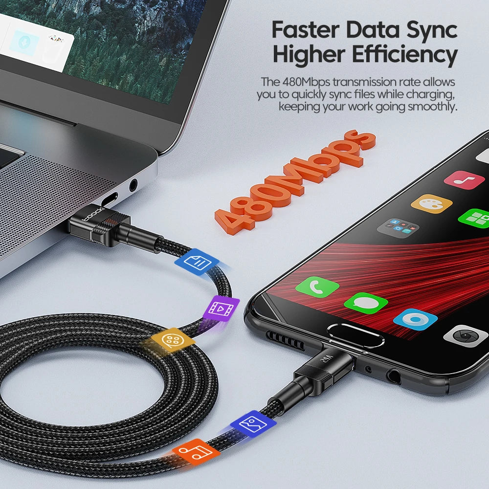 Premium Micro USB Fast Charging Cable 2.4A Quick Charge Data Cord for Smartphones and Devices