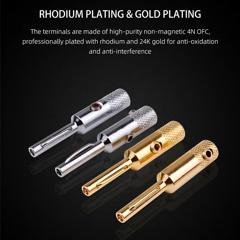 Premium Corrosion Resistant Banana Plug Connectors for Speaker and Audio Amplifier Cables