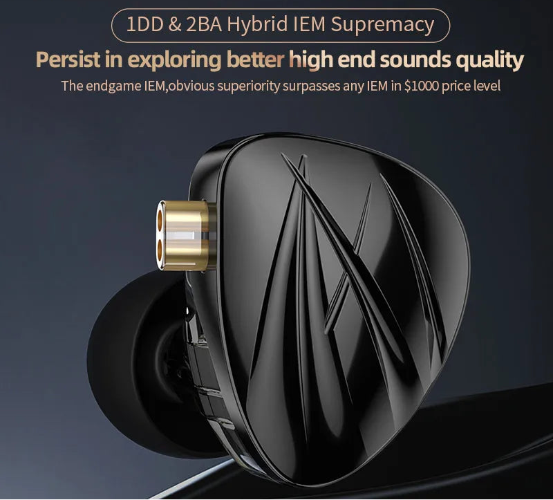 Premium In Ear Wired Earphones with Hybrid Drivers and Adjustable Sound Tuning Switch