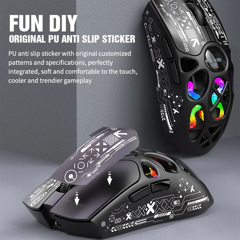 Wireless Bluetooth Gaming Mouse with Three Modes 12000DPI and RGB Lighting Effects for Laptop