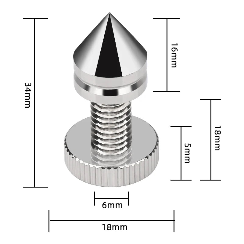 Pure Copper Rhodium Plated Isolation Feet and Damping Spikes for Amplifiers and Speakers