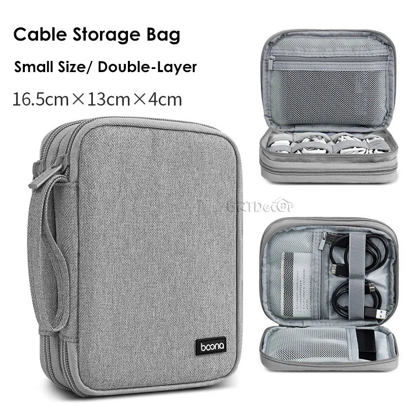 Portable Electronics Protective Storage Bag for Tablets Phones Power Banks Cables Travel Tech Pouch