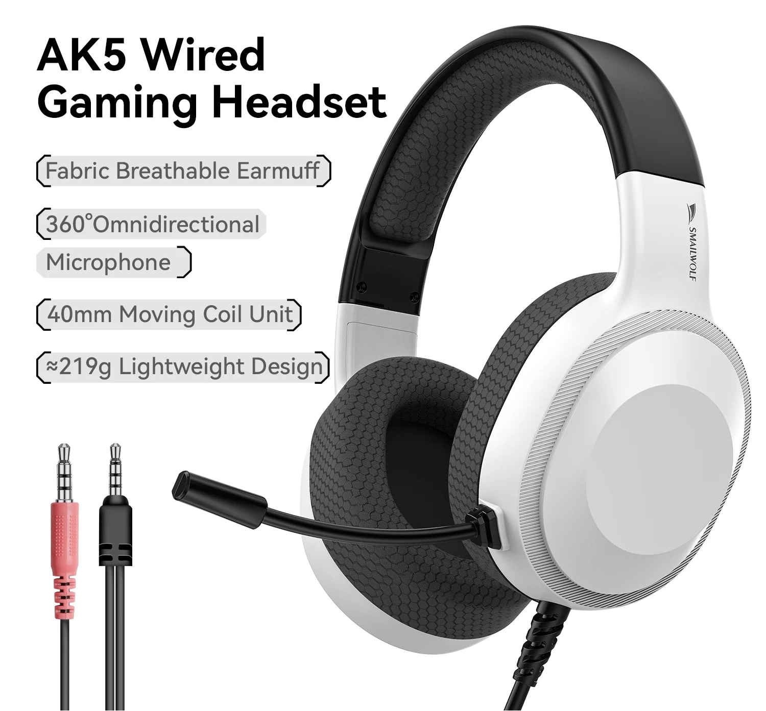 Lightweight Wired Gaming Headset with Microphone for PC Laptop and E‑Sports Audio