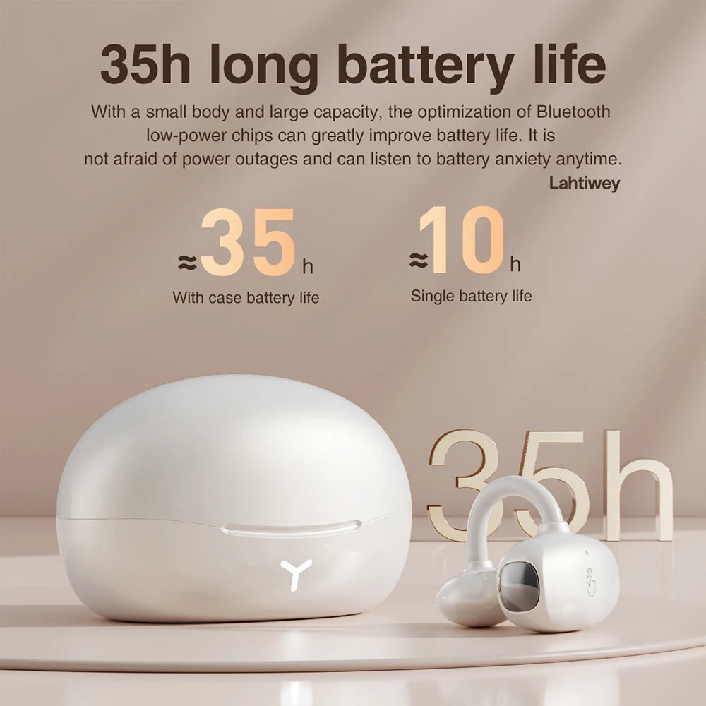 Wireless Open Ear Air Conduction Earbuds with Bluetooth Connectivity and Built in Microphone