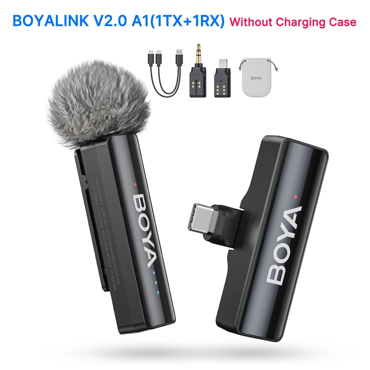 BOYA BOYALINK 2 Wireless Lavalier Microphone Kit for iPhone, Android, DSLR, Streaming & Recording