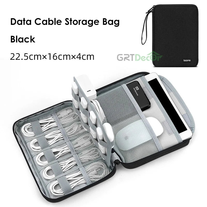 Portable Electronics Protective Storage Bag for Tablets Phones Power Banks Cables Travel Tech Pouch