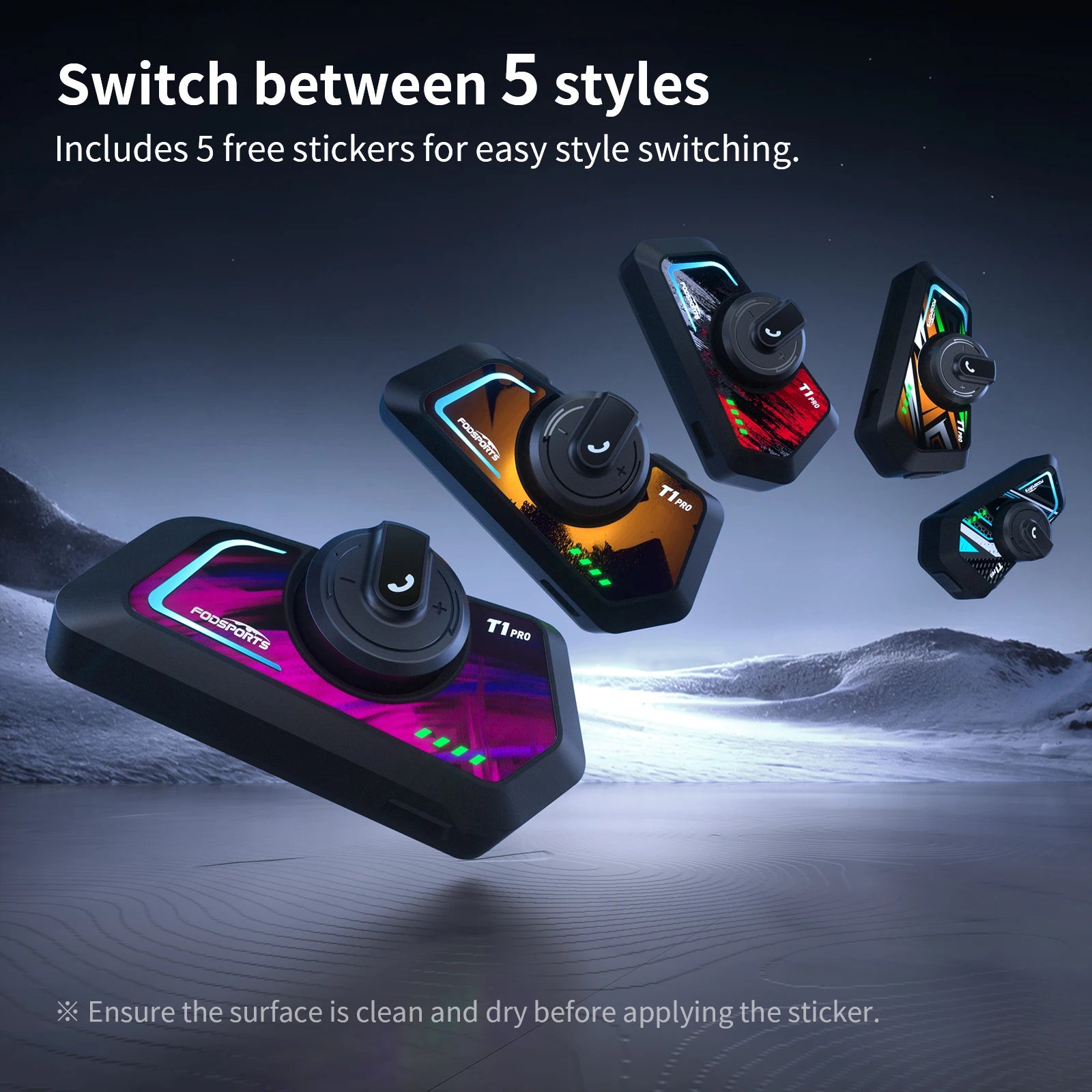 Bluetooth Motorcycle Helmet Intercom Headset for 6 Riders with Long Range and Waterproof Design