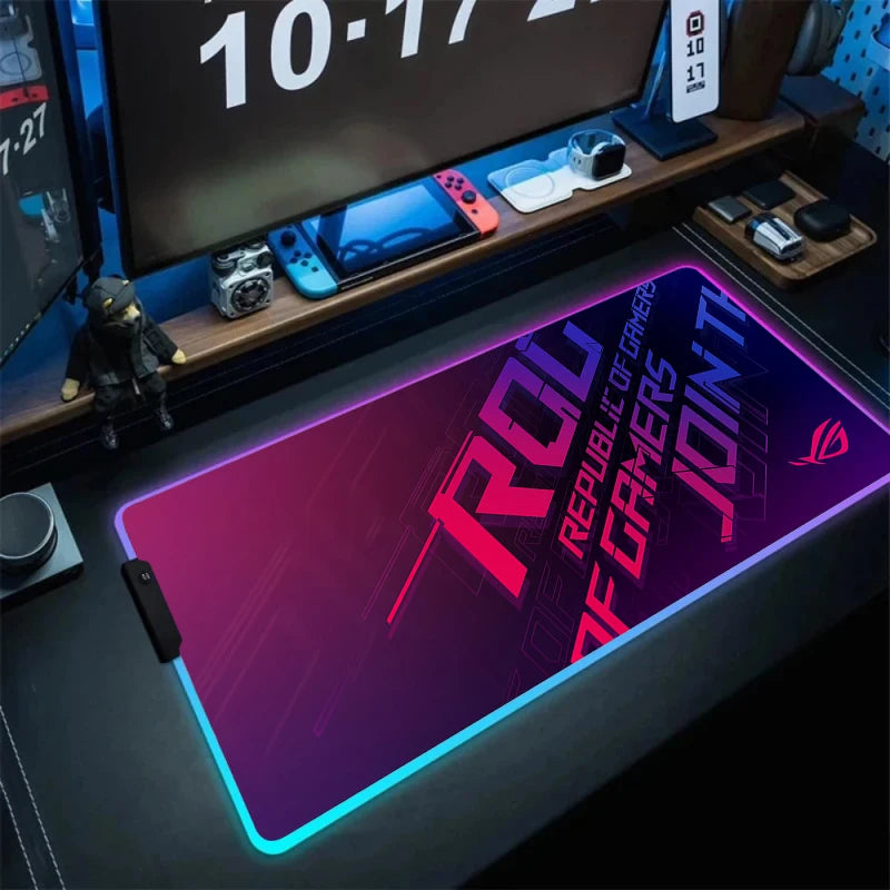 Large RGB Gaming Mouse Pad with Backlight Non Slip Surface for Keyboard and Desk Protection