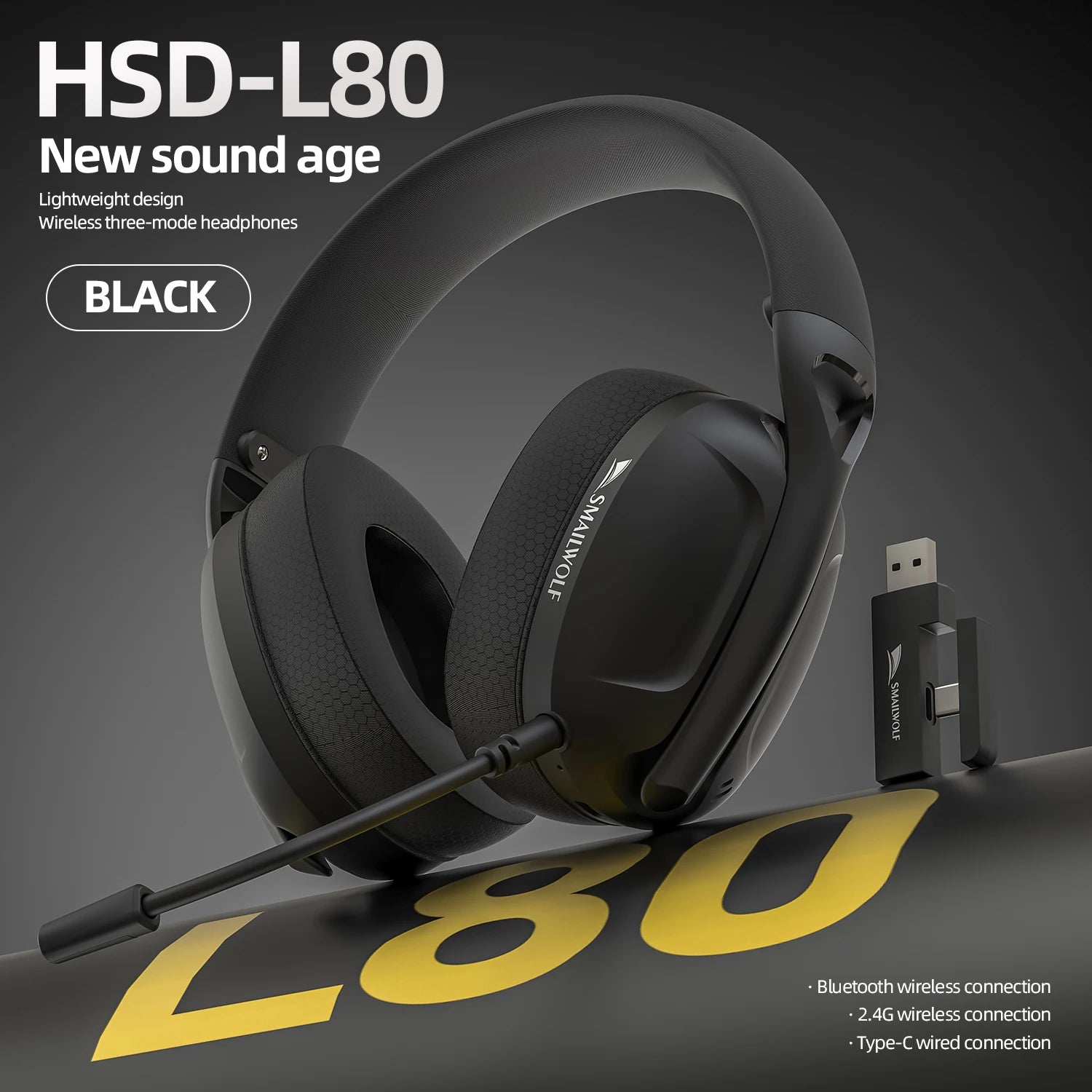 Wireless Bluetooth Three Mode Gaming Headset with Microphone and Lightweight Design