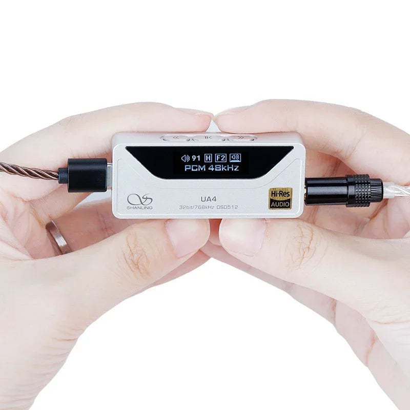 High-Resolution Portable USB DAC AMP with Balanced Outputs and Display for Headphones and Audio Devices