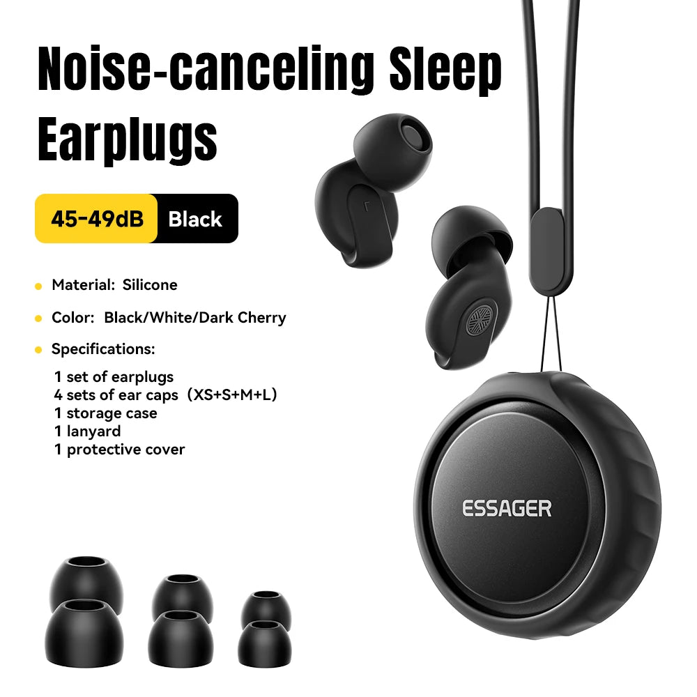 Silicone Noise Cancelling Earplugs for Sleep Work Study Travel Ultra Soft 45dB Hearing Protection