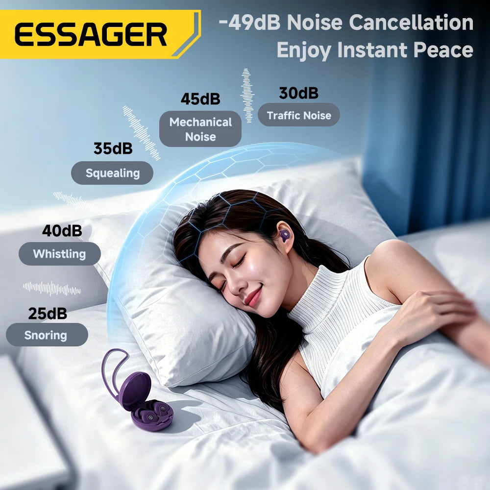 Silicone Noise Cancelling Earplugs for Sleep Work Study Travel Ultra Soft 45dB Hearing Protection