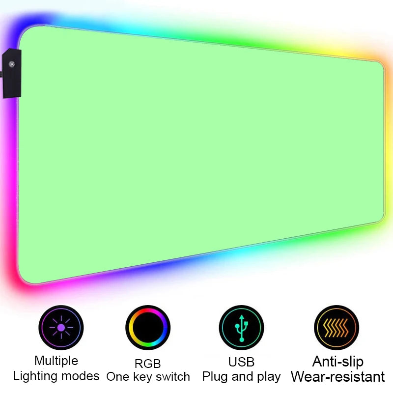 Large RGB Gaming Mouse Pad with LED Backlight Non-Slip Surface for Keyboard and Desk Setup