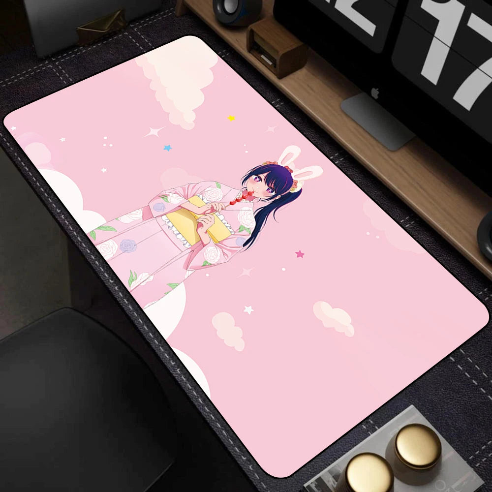 Large Anti-Slip Gaming Mouse Pad with Kawaii Illustration, Extended Deskmat for Keyboard and PC
