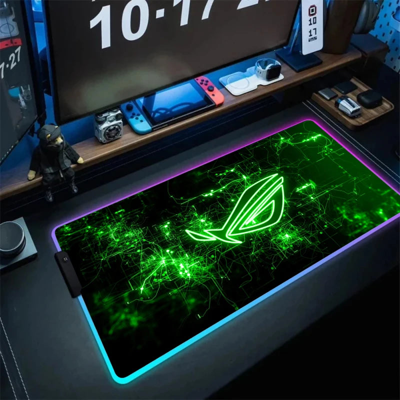 Large RGB Gaming Mouse Pad with Backlight Non Slip Surface for Keyboard and Desk Protection