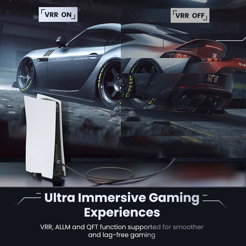 HDMI 2.1 Cable 8K 60Hz 48Gbps Ultra High Speed eARC HDR Gaming HDMI Lead Male to Male