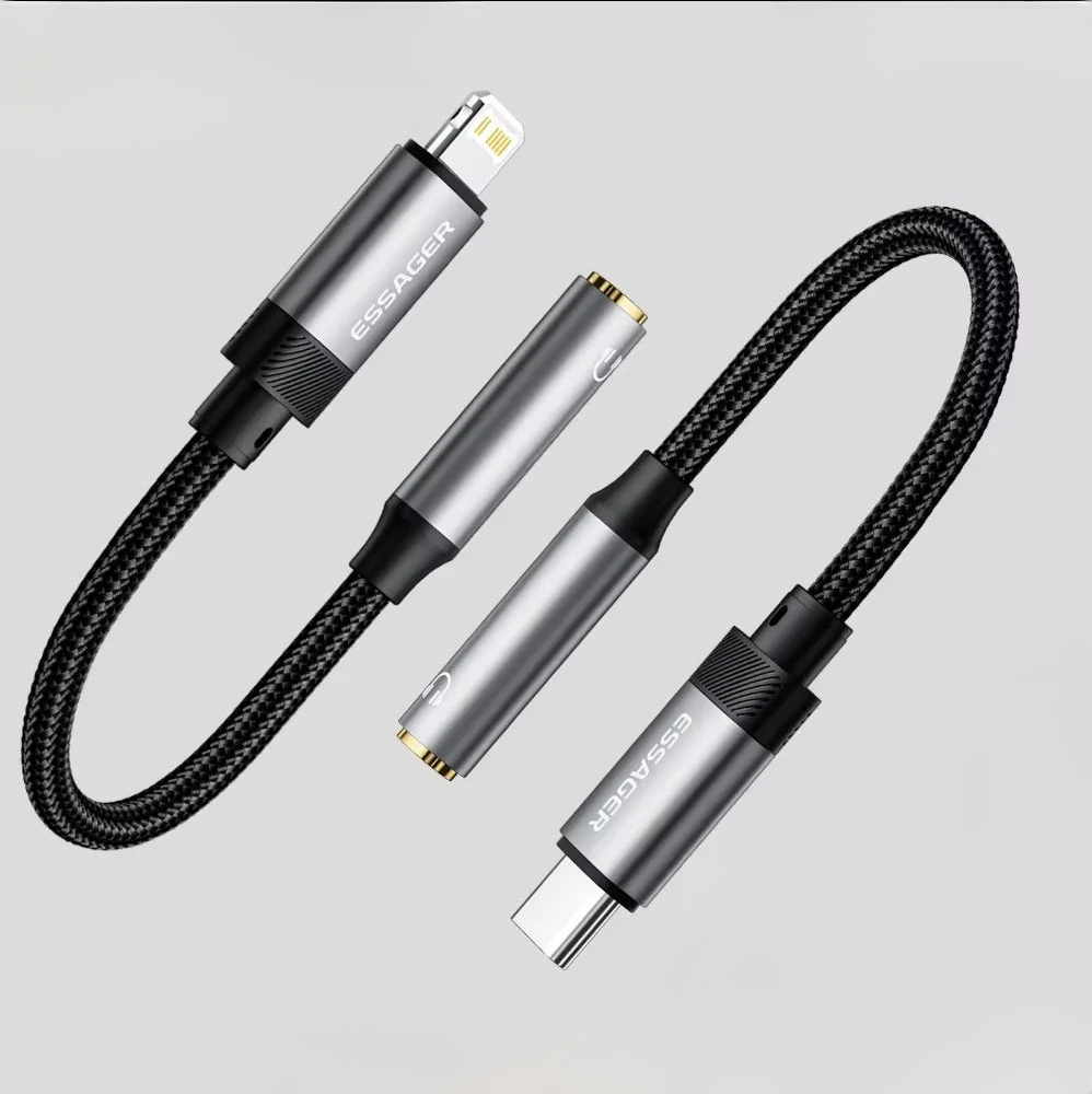 Essager Type-C to 3.5mm Audio Adapter Cable for iPhone 15, Samsung, MacBook & More
