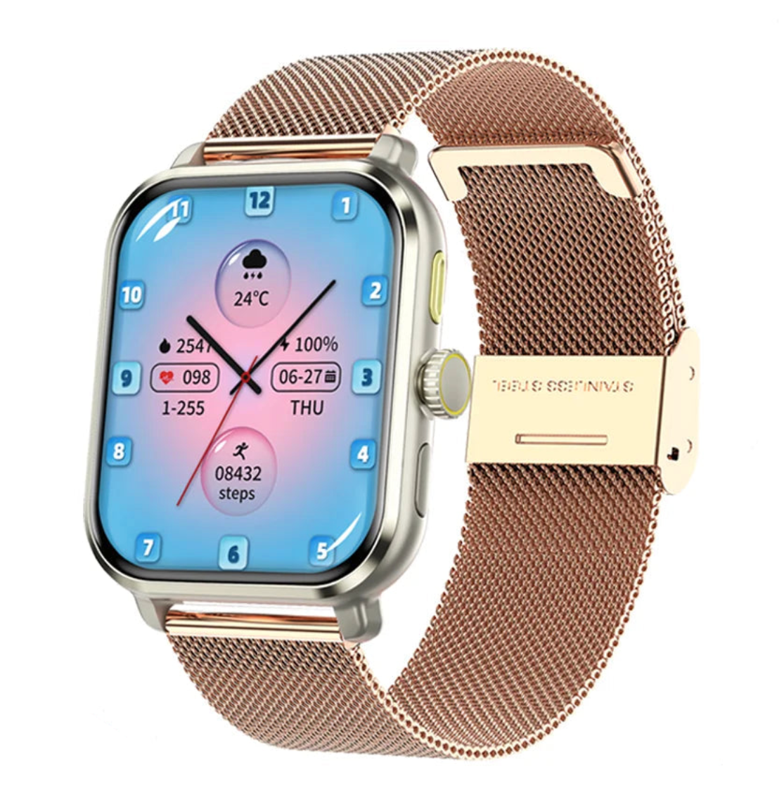Smartwatch with Bluetooth Calling, Health Tracking, Sleep Monitor and Waterproof Fitness Features