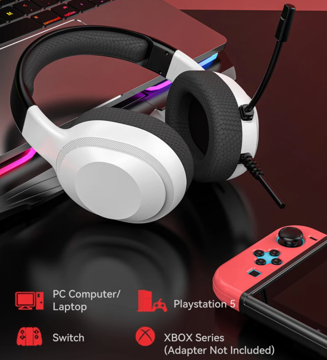 Lightweight Wired Gaming Headset with Microphone for PC Laptop and E‑Sports Audio